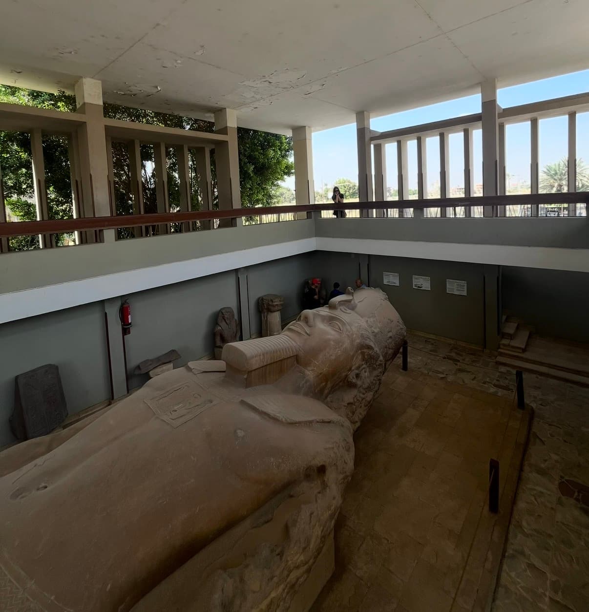 Colossal limestone statue of Ramesses II at the open-air museum in Memphis, Egypt