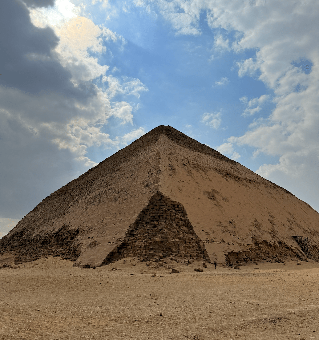 Bent Pyramid at Dahshur Egypt showing distinctive angle change midway up