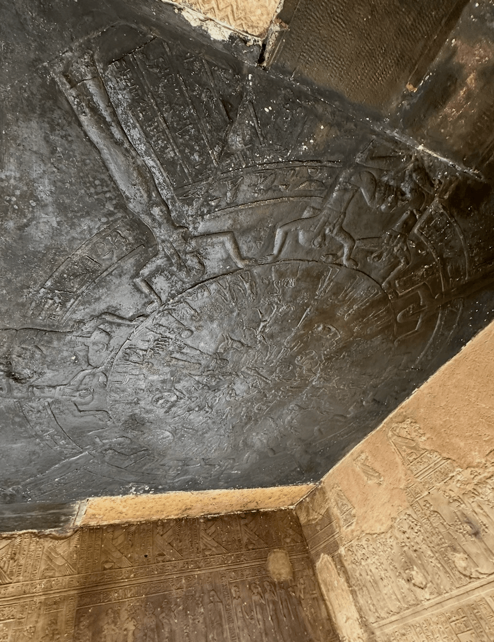 Famous Dendera Zodiac ceiling replica in Hathor Temple Egypt